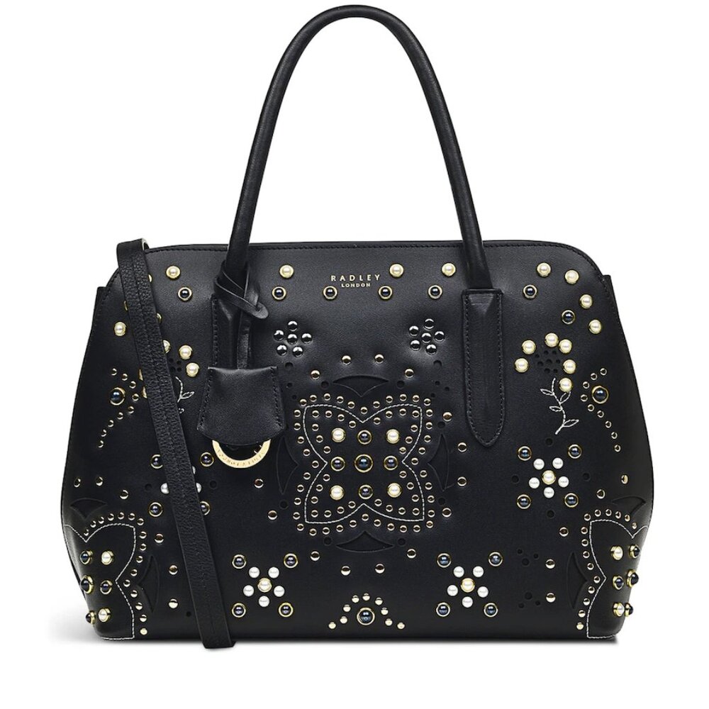 RADLEY LONDON Black and Gold Studded Satchel